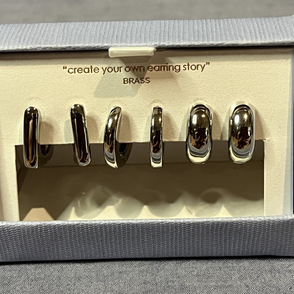 Gold Cake Limited Edition Set of Three Silver Tone Hoop Stack Sold Out